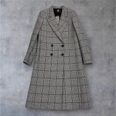 ポール・スミス Paul Smith Classic ダブルブレスト CHECK ロング コート 38