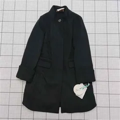 ◇ ⊇ デニシェ denicher RE-1065 ウール混スタンドカラーロングコート ブラック系 レディース E  【1512020015012】