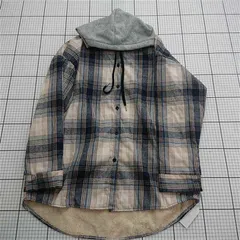 ◇ Θ シーアールビー CRB 80242 フード付きチェックシャツ ベージュ系 レディース E  【1512020015418】
