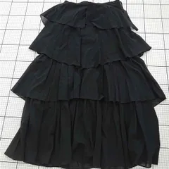 ◇ Θ ジルスチュアート JILL STUART ティアードフリルロングスカート ブラック系 レディース E  【1512020015883】