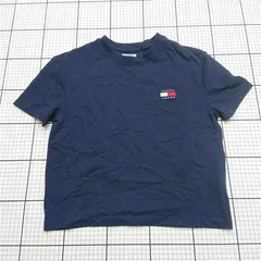 ◇ ⊂ トミー ジーンズ TOMMY JEANS ロゴ刺繍Tシャツ XS ネイビー レディース E  【1512020020689】