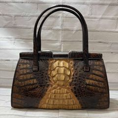 実に本物のわに皮、現代に無いリアルでアンテイクのワニ皮で背中の高さ 