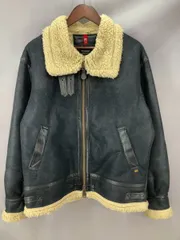 ★ ALPHA アルファ B-3フライトジャケット フェイクムートン ジャーナルスタンダード別注 サイズXL ブラック系 冬