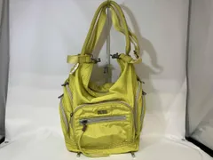 DIESEL ディーゼル ナイロントート ショルダーバッグ 2way イエロー 中国製 取手汚れ 金具錆 背面シミあり 現状品