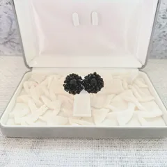 イヤリング　gold　ゴールド　ブラック　ビジュー　ヴィンテージ　アンティーク　EL-1636