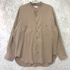 CIAOPANIC TYPY チャオパニックティピー バンドカラー ダブルポケット シャツ サンドベージュ LARGEサイズ 〇◇
