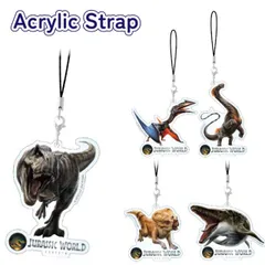 ジュラシック・ワールド ストラップ スマホ モバイル アクリル 恐竜 ティラノザウルス キャラクター グッズ 携帯 アクセサリー チャーム キーホルダー Lサイズ JW4-03 【定形外郵便にて発送】【一週間以内発送】
