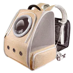 新品 Okiki 拡張可能な 犬 猫 リュック ペット キャリーバッグ ロック式ダブルファスナー 大容量 宇宙船 2種類の窓付き 通気性 猫・小型犬 旅行/通院/災害避難用 猫 きゃりーバッグ リュック 猫 ハウス型キャリー
