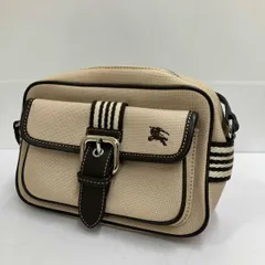 BURBERRY BLUE LABEL ショルダーバッグ コットン ベージュ バーバリー