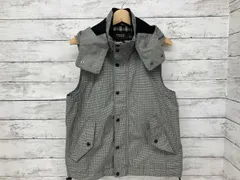 BURBERRY BLACK LABEL／ベスト／ギンガムチェック／ブラック／ジップアップ／Mサイズ