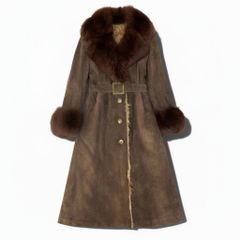 57a14 SAGA MINK サガミンク 金サガ 横段 ダークミンク ロングコート