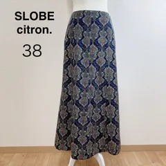 SLOBE citron. ペイズリースカート ロングスカート ロング丈 ネイビー ペイズリー柄 フレアスカート フレアシルエット きれいめ カジュアル 38のサムネイル