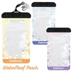 ポケモン スマホ ポーチ 防水 ショルダー 透明 クリア ピカチュウ ミミッキュ イーヴイ ポッチャマ ゲンガー メタモン イエロー ブルー パープル スマホ ミニ バッグ  バッグ ななめがけ スマートフォンポーチ 【ゆうパケットにて発送】【一週間以内発送】