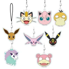 ポケモン ストラップ スマホ モバイル アクリル キャラクター グッズ イーブイ プリン ニャース コダック ヤドン エーフィ ブラッキー ポニータ 携帯 アクセサリー チャーム キーホルダー POKE-923 【定形外郵便にて発送】【一週間以内発送】