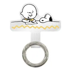 スヌーピー マルチリングプラス スマホリング 他機種対応 リング アクセサリー カラビナ キーホルダー チャーリー・ブラウン ピーナッツ ショルダー 接続 取付 持ち運び 安心 安全 便利 おしゃれ かわいい 【定形外郵便にて発送】【一週間以内発送】