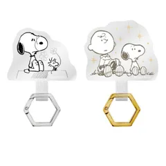 スヌーピー ストラップホルダー マルチリングプラス  ピーナッツ ウッドストック チャーリーブラウン ドッグハウス 星空 六角形 リング 挟むだけ アクセサリー 金具 追加 全機種対応 取付用iPhone スマホ 携帯 【定形外郵便にて発送】【一週間以内発送】