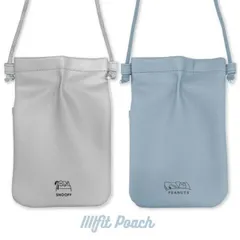 スヌーピー スマホ ポーチ ショルダー ピーナッツ キャラクター グッズ グレー ブルー スマホ ミニ バッグ ミニショルダー バッグ ななめがけ IIIIpocket スマートフォンポーチ SNGG-38 【ゆうパケットにて発送】【一週間以内発送】