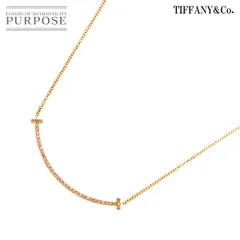 ティファニー TIFFANY&Co. Ｔスマイル ダイヤ ネックレス スモール 40cm K18 PG 750 T Smile Necklace【ソーティング】 90305068
