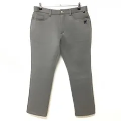 【美品】フィラゴルフ パンツ グレー ダンボールニット ロゴネイビー  メンズ 86 ゴルフウェア FILA GOLF