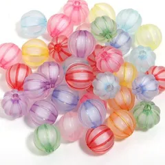 No.379 🍬飴ちゃん風🍬 かぼちゃ ビーズ 10mm 各色50個 すりガラス風 アクリル 艶消し