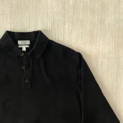 COS ポロ カラ ニット ブラック L