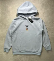 【新品タグ付】ディズニー ミッキーマウス 刺繍パーカー M くすみブルー 裏起毛