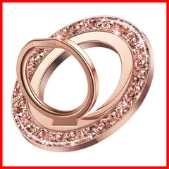 【新着商品】SYNCWIRE MagSafe 用キラキラスマホリング - 360°回転スマホリング 磁気増強 薄型 角度調節可能 iPhone 16 15 14 13 12 Pro Max対応 取り外し可能なMagSafeアクセサリー用 - Rose Gold