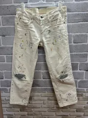 【G5-13】◇ Ralph Lauren サイズ26 デニム　ペイント　白色　レディース