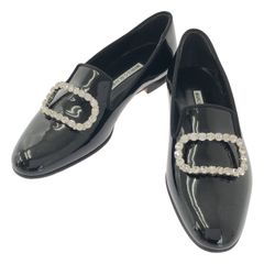Manolo Blahnik ビジュー付きローファー ブラック - メルカリ