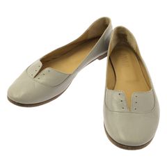 MM6 Maison Martin Margiela | Leather Flat Shoes | Size 37 | Light Gray | Women's