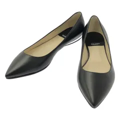 【新品】  BALDAN / バルダン | レザー ポインテッドトゥ フラットシューズ | 38 | ブラック | レディース