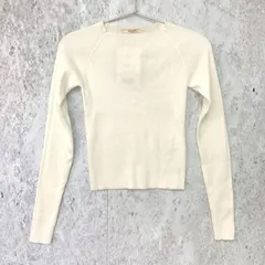 【 新品 タグ付き 】mily bilet ミウィビレット スクエアネック リブ ニット プルオーバー アイボリー Sサイズ 〇◇