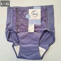 【L】【LL】【安心ショーツ】尿漏れ　ショーツ　40CC　安心ケアショーツ　ファブリーズ　消臭　綿混ショーツ　吸水パット付き　ショーツ　吸水ショーツ　スタンダード　花柄　レース　パープル