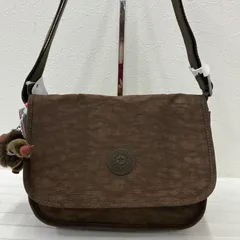 8305　Kipling キプリング　ショルダーバッグ　小さめ　ミニ　フラップ　タグ付き　ポケット多数　チャーム付き　モンキー　ゴリラ　軽量　シンプル　カジュアル　レディース　LOUIZA　Rusty Khaki