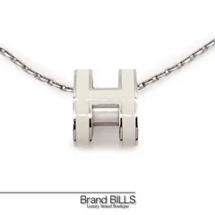 未使用品 HERMES エルメス Pop H  ポップアッシュネックレス 147991FP メタル ホワイト レディース