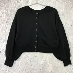 earth music&ecolog アースミュージックアンドエコロジー 前後2way リングスナップ カーディガン ブラック Fサイズ 〇◇