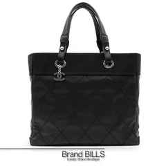 未使用品 CHANEL シャネル パリビアリッツ トートMM トートバッグ ミディアム A34209 ココマーク コーティングキャンバス ブラック 14番台
