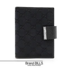 美品 GUCCI グッチ アジェンダ 手帳 手帳カバー システム手帳 115240 GGキャンバス レザー ブラック ユニセックス