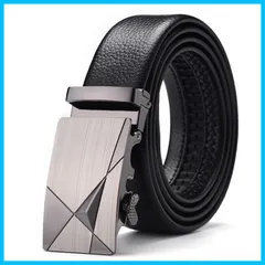 【特価商品】プレゼント 父の日 スーツ カジュアル 無段階調節 サイズ調整可能 丈夫 レザー 大きいサイズ 使いやすい オートロック式 穴なし 革 ビジネス 紳士用ベルト メンズ [THYEGN]