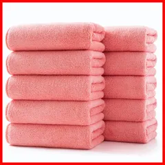 【在庫処分】10枚セット ピンク 【Lumimi 35*75cm 】 フェイスタオル フェイスタオル タオル ホテル仕様/業務用/家庭/スポーツなどに最適 マイクロファイバー 速乾 瞬間吸水 柔らかい 素肌にやさしい