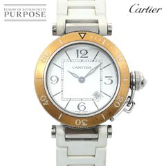 까르띠에 Cartier 파샤 씨 타이머 콤비 W3140001 여성 시계 데이트 실버 PG 쿼츠 Pasha 90308315