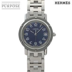 エルメス HERMES クリッパー CL4 210 ヴィンテージ レディース 腕時計 デイト ブルー クォーツ ウォッチ Clipper 90308320