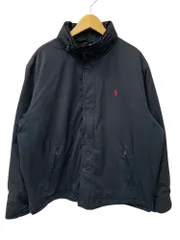 POLORALPH LAUREN (ポロラルフローレン) 裏フリース 中綿 2WAYナイロンジャケット ウォームアップ 古着 00S XL ブラック メンズ/065