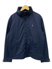 POLORALPH LAUREN (ポロラルフローレン) ウォームアップジャケット 裏フリース 中綿 トレーニングジャケット2WAY 古着 00s M ネイビー メンズ/065