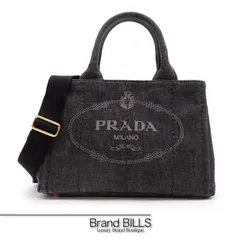未使用品 PRADA プラダ カナパ トートバッグ ショルダーバッグ 2wa 1BG439 デニム ブラック ゴールド金具 レディース