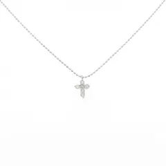 K18WG クロス ダイヤモンド ネックレス 0.12CT