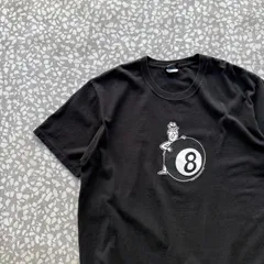 ステューシー　８ボール　プリントTシャツ　ストリート　キャラクター　黒　L
