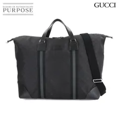 新品同様 グッチ GUCCI 2way ボストン ショルダー バッグ GGナイロン レザー ブラック 449180 Boston Shoulder Bag 90304866