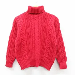 S/古着 ギャップ GAP 長袖 ケーブル セーター メンズ 90年代 90s コットン タートルネック ハイネック 赤【spe】 25nov22