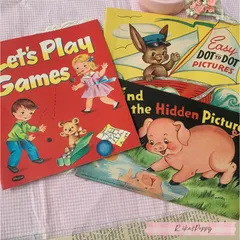 ヴィンテージ  ワークブック 3冊セット 1950年 紙もの まとめ売り ジャンクジャーナル コラージュ 素材 海外 蚤の市  3-40